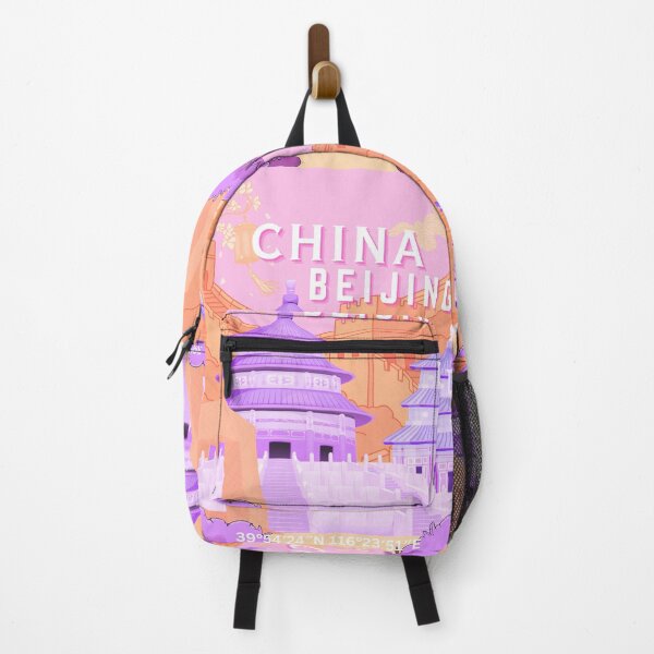 Item preview, Beijing China Travel Poster | Pink & Lavender Pastel Illustration Art designed and sold by Magic Love Art Print.