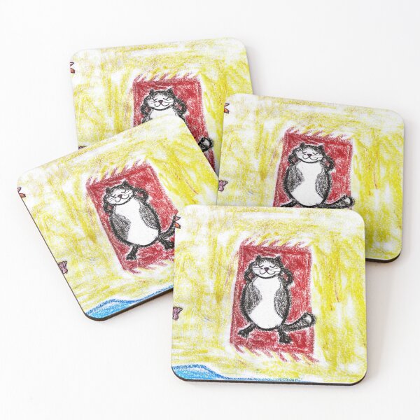 Item preview, Tuxedo Cat Sunbathing on the Beach designed and sold by MagicYana.