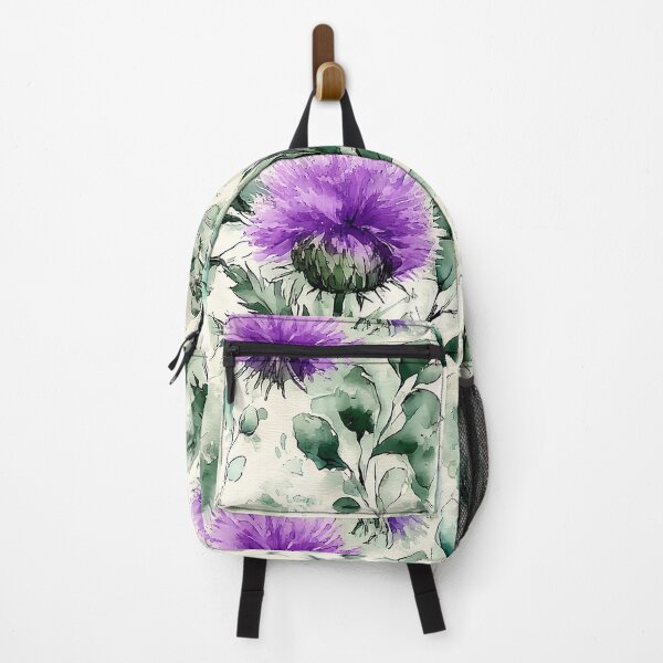 Item preview, Amethyst Highland Thistle and Mint Watercolor Pattern designed and sold by Yoruhara.
