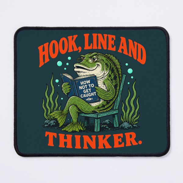 Item preview, Hook Line and Thinker Funny Fishing Pun designed and sold by Anyshca.