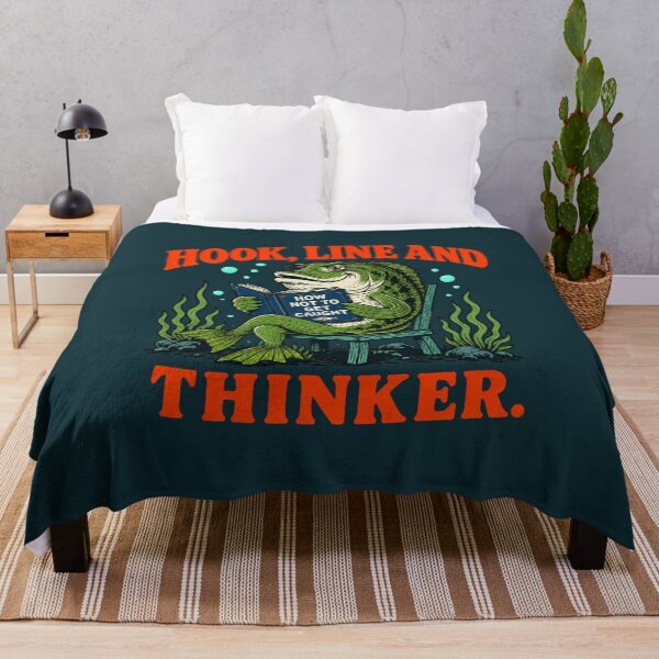 Item preview, Hook Line and Thinker Funny Fishing Pun designed and sold by Anyshca.