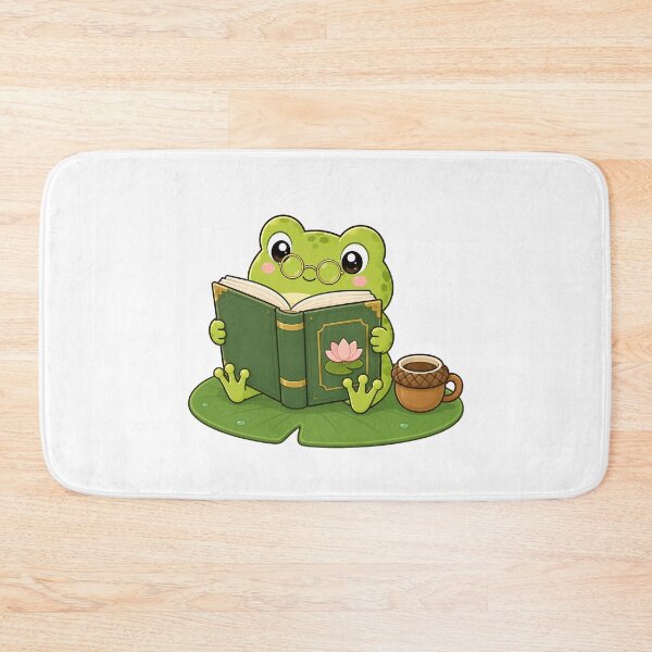Item preview, Cute Frog Reading Book Kawaii Cartoon Cozy Reading Design designed and sold by Seculinator.