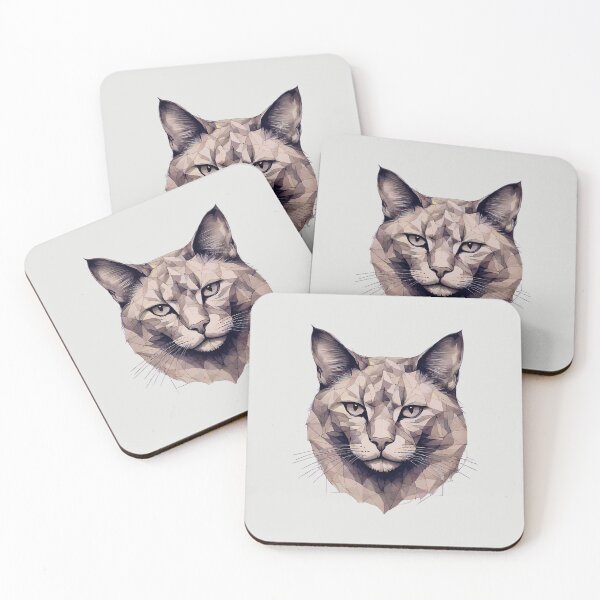 Item preview, Geometric Cat Portrait - Modern Pet Art designed and sold by Tklezardesigns.