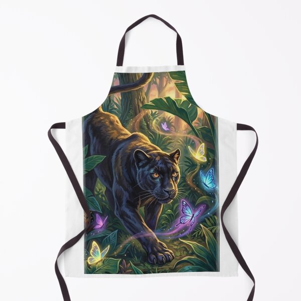 Item preview, Black Panther Magic Jungle Glowing Butterflies Art designed and sold by Pandora´s Box.