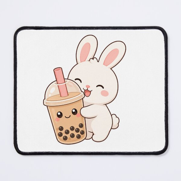Item preview, Cute Bunny Hugging Bubble Tea Kawaii Cartoon Boba Design designed and sold by Seculinator.