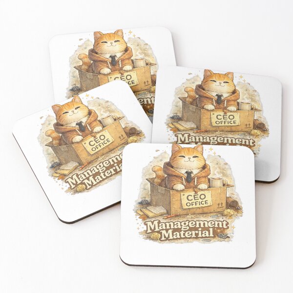 Item preview, Management Material – Funny CEO Cat in Cardboard Box Office Retro designed and sold by NarpLTD.