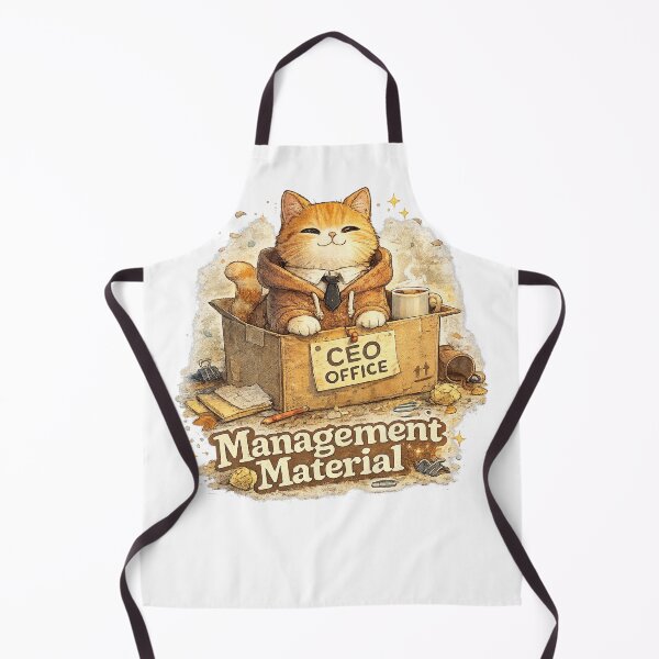 Item preview, Management Material – Funny CEO Cat in Cardboard Box Office Retro designed and sold by NarpLTD.