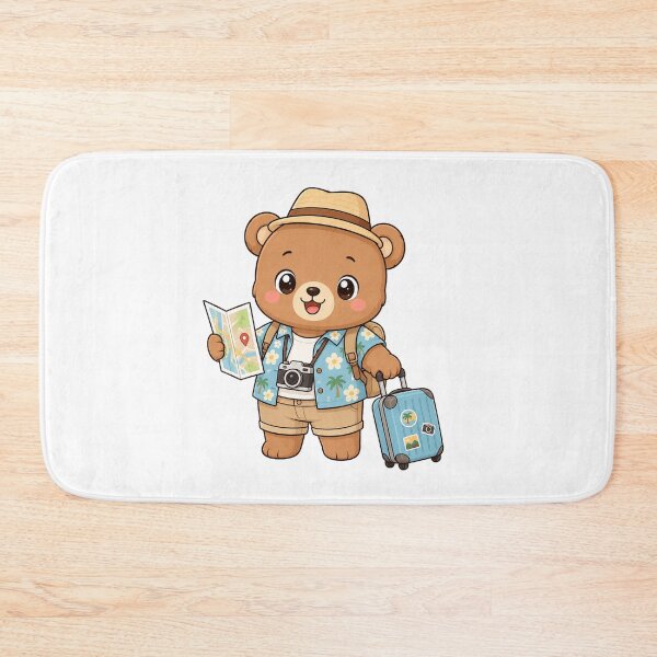 Item preview, Cute Traveling Bear Kawaii Cartoon Vacation Adventure Design designed and sold by Seculinator.