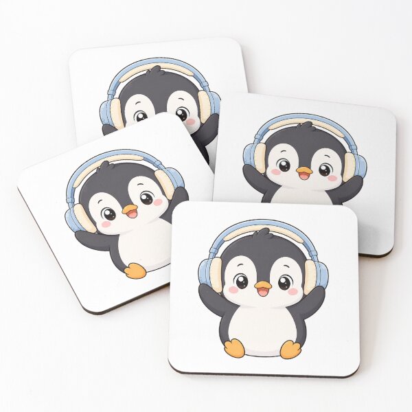 Item preview, Cute Penguin Wearing Headphones Kawaii Cartoon Music Design designed and sold by Seculinator.