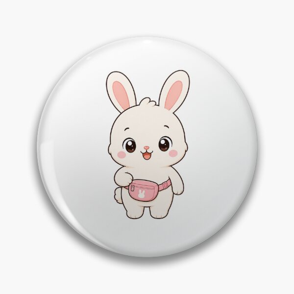 Item preview, Cute Bunny Wearing Pink Belt Bag Kawaii Cartoon Travel Design designed and sold by Seculinator.