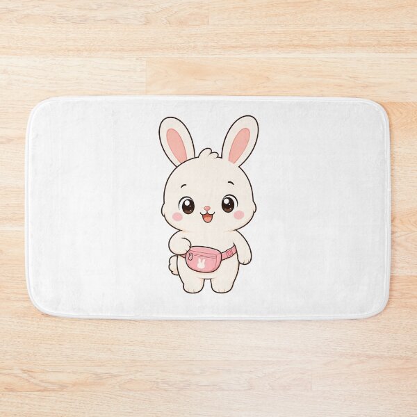 Item preview, Cute Bunny Wearing Pink Belt Bag Kawaii Cartoon Travel Design designed and sold by Seculinator.