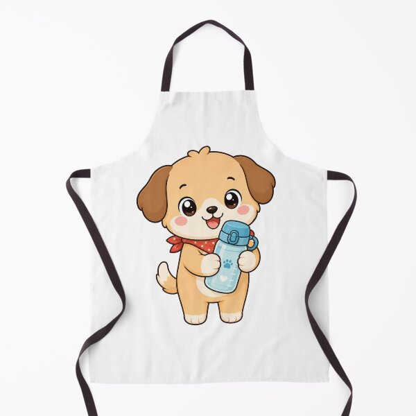 Item preview, Cute Puppy Holding Water Bottle Kawaii Cartoon Hydration Design designed and sold by Seculinator.