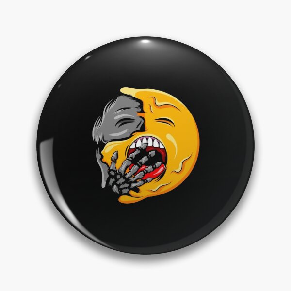 Item preview, Half Skull Half Melting Emoji Covering Mouth Laughing Cartoon designed and sold by Gbriel3.
