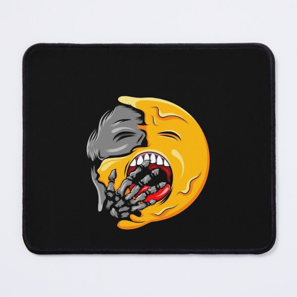 Item preview, Half Skull Half Melting Emoji Covering Mouth Laughing Cartoon designed and sold by Gbriel3.