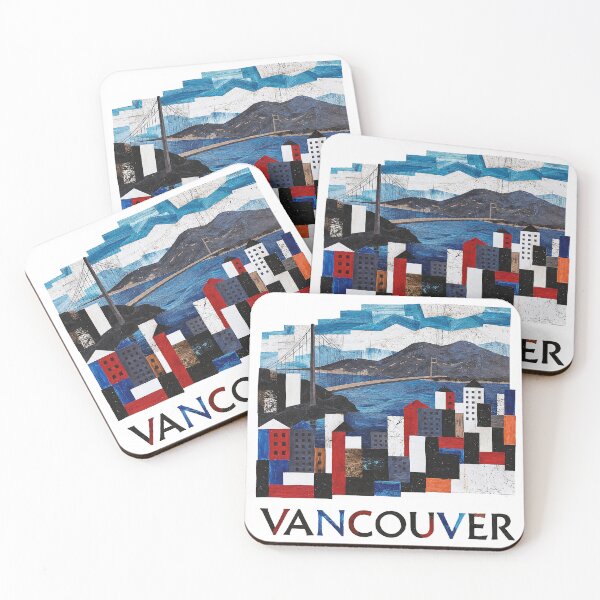 Item preview, Vancouver Canada Skyline Art - Minimalist Cityscape Travel Poster designed and sold by OzzFrequency.