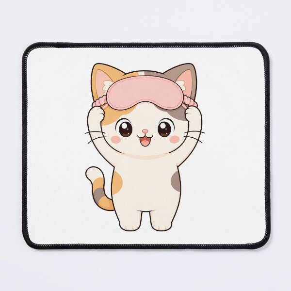 Item preview, Cute Cat Wearing Sleep Mask Kawaii Cartoon Bedtime Design designed and sold by Seculinator.