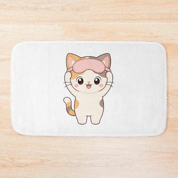 Item preview, Cute Cat Wearing Sleep Mask Kawaii Cartoon Bedtime Design designed and sold by Seculinator.