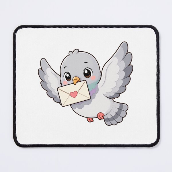 Item preview, Cute Pigeon Delivering Love Letter Kawaii Cartoon Mail Design designed and sold by Seculinator.