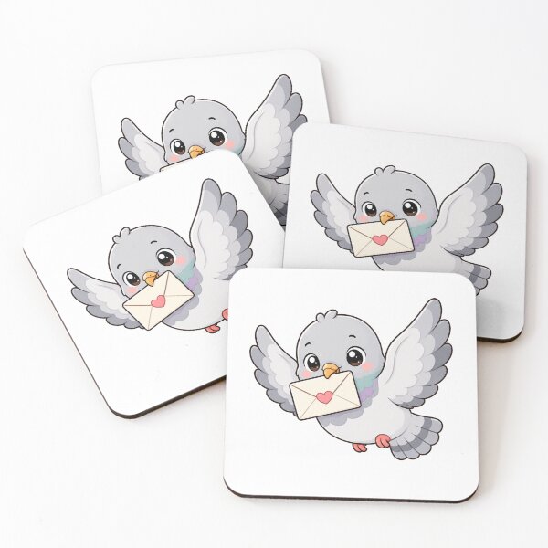 Item preview, Cute Pigeon Delivering Love Letter Kawaii Cartoon Mail Design designed and sold by Seculinator.