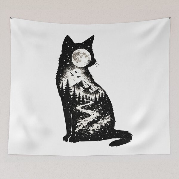 Item preview, Cat Night side Mountain designed and sold by Diccileo.