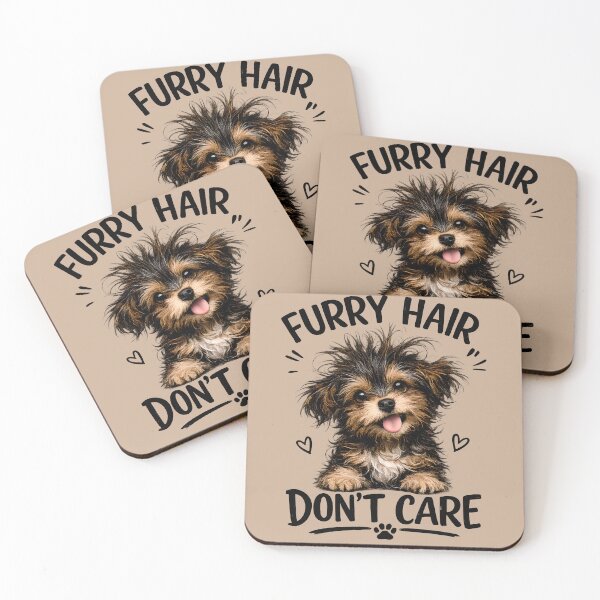 Item preview, Furry Hair, Don't Care | Cute Messy Puppy Dog Illustration designed and sold by Stubblejumper Artworks.