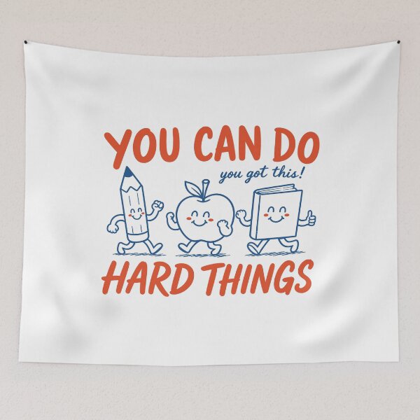 Item preview, You Can Do Hard Things, Inspirational Teacher Gift, Positive School Motivation Gift, Classroom Graphic Tee, Positive Classroom Gift designed and sold by Merchall  store.