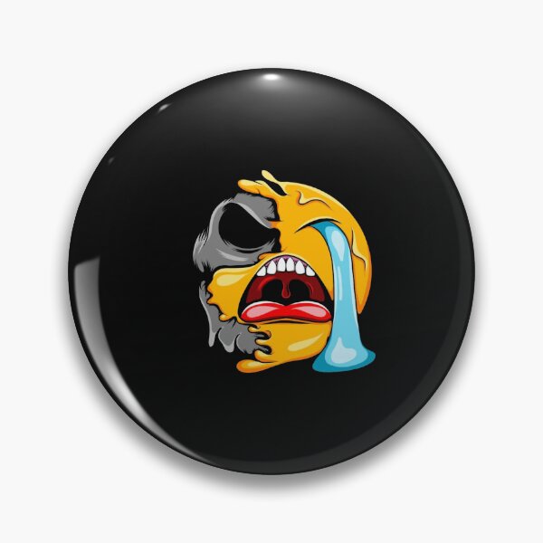 Item preview, Half Skull Half Melting Crying Emoji Cartoon designed and sold by Gbriel3.