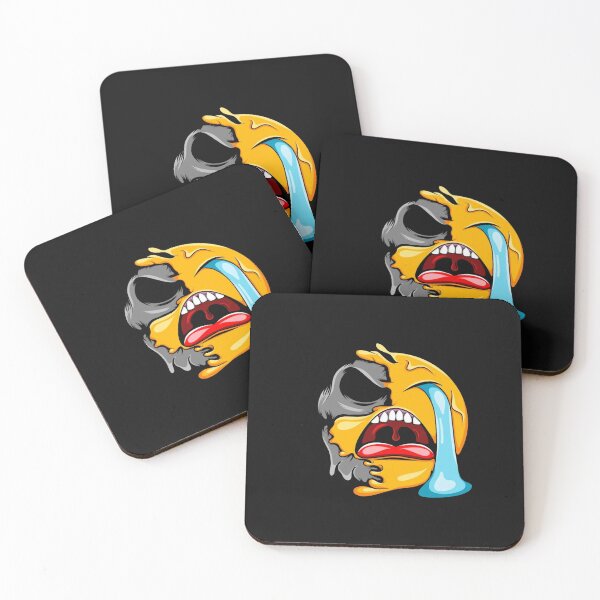 Item preview, Half Skull Half Melting Crying Emoji Cartoon designed and sold by Gbriel3.