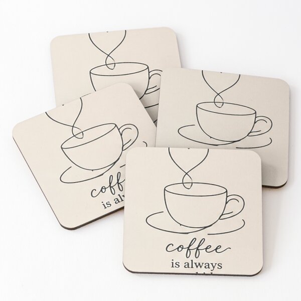 Item preview, Coffee Is Always a Good Idea Minimal Line Art Design designed and sold by Sara-Ai.