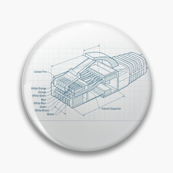 Item preview, RJ45 Ethernet Cable Pinout Diagram - Network Engineer Blueprint Art designed and sold by IconicVectors.