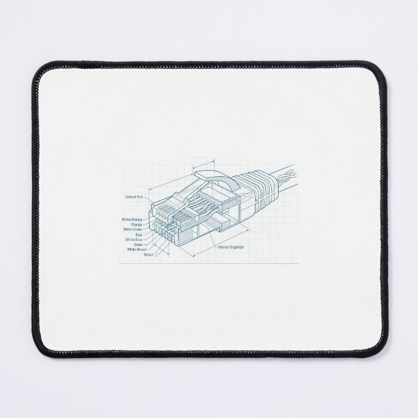 Item preview, RJ45 Ethernet Cable Pinout Diagram - Network Engineer Blueprint Art designed and sold by IconicVectors.