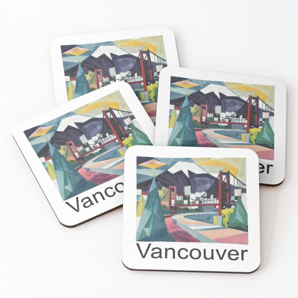 Item preview, Vancouver Canada Skyline Art - Minimalist Cityscape Travel Poster designed and sold by OzzFrequency.