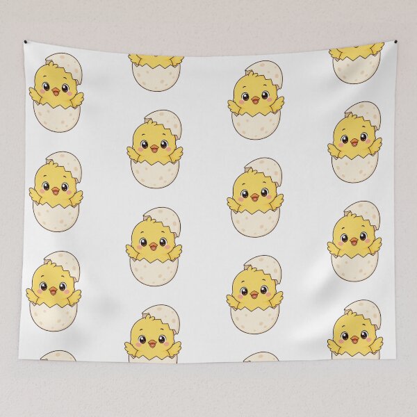 Item preview, Cute Baby Chick Hatching from Egg Kawaii Cartoon Spring Design designed and sold by Seculinator.