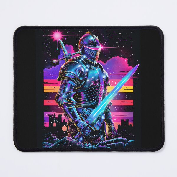 Item preview, knight guarding the neon realm designed and sold by RetroWaveArtCo.