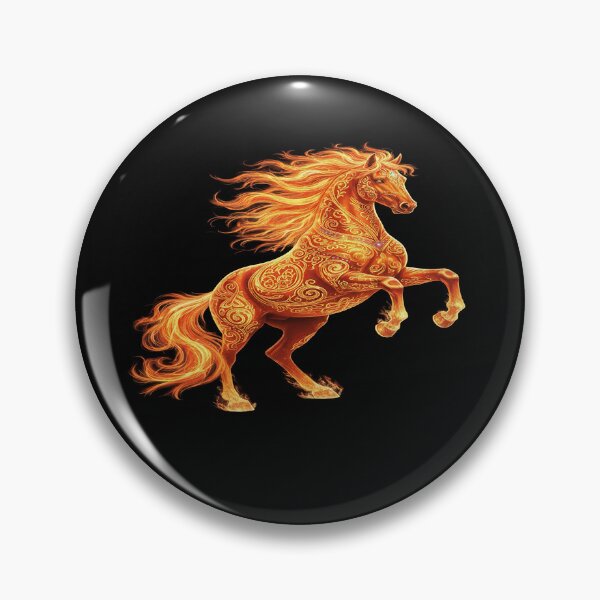 Item preview, Emberglyph Ascendant: The Golden Fire Stallion designed and sold by BlissBlvdShop.