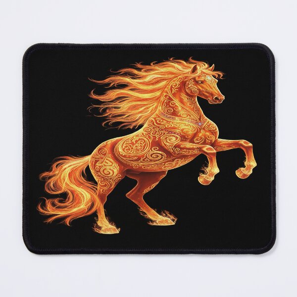 Item preview, Emberglyph Ascendant: The Golden Fire Stallion designed and sold by BlissBlvdShop.