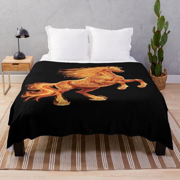 Item preview, Emberglyph Ascendant: The Golden Fire Stallion designed and sold by BlissBlvdShop.