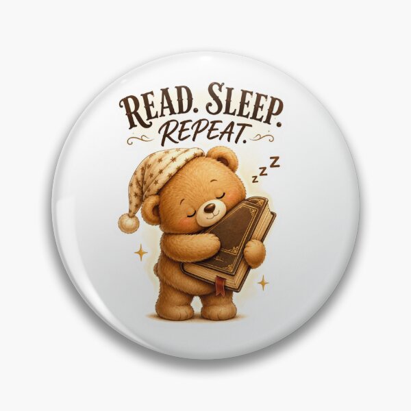 Item preview, Read Sleep Repeat Cute Teddy Bear Sticker designed and sold by DreamTags Studio.