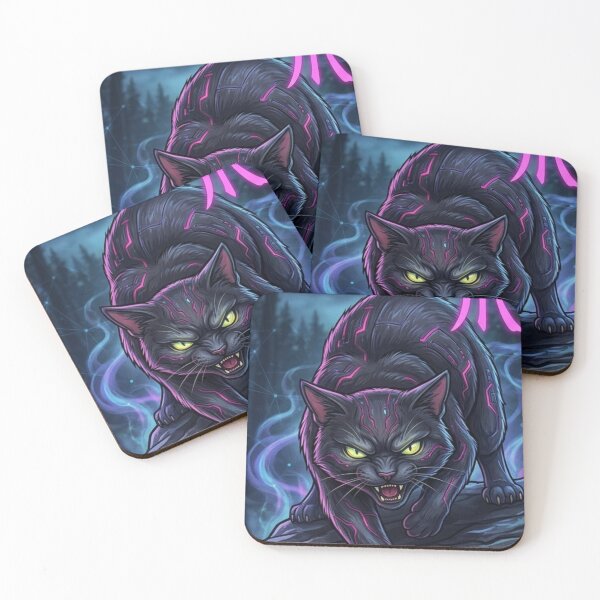 Item preview, Cyberpunk Neon Black Cat Goldfish Bowl Magic designed and sold by Pandora´s Box.