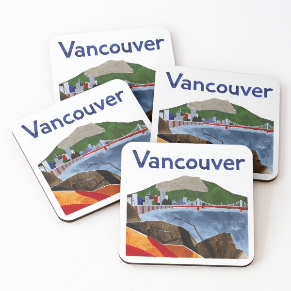 Item preview, Vancouver Canada Skyline Art - Minimalist Cityscape Travel Poster designed and sold by OzzFrequency.