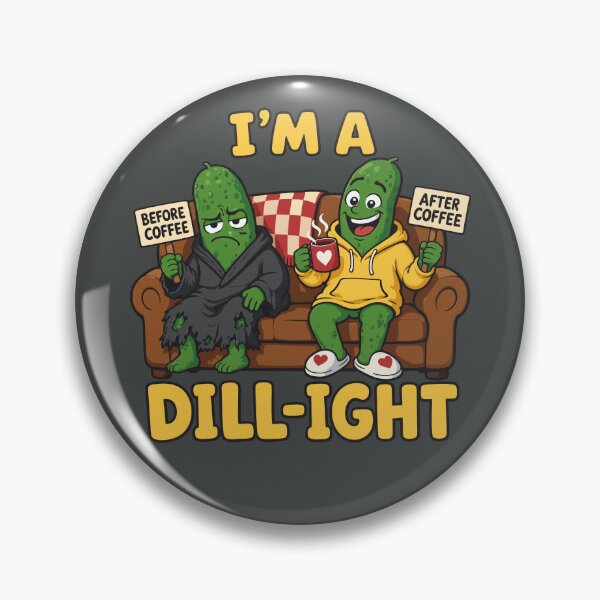 Item preview, Funny Pickle Before After Coffee Dill-ight Pun designed and sold by DigitalGlade.