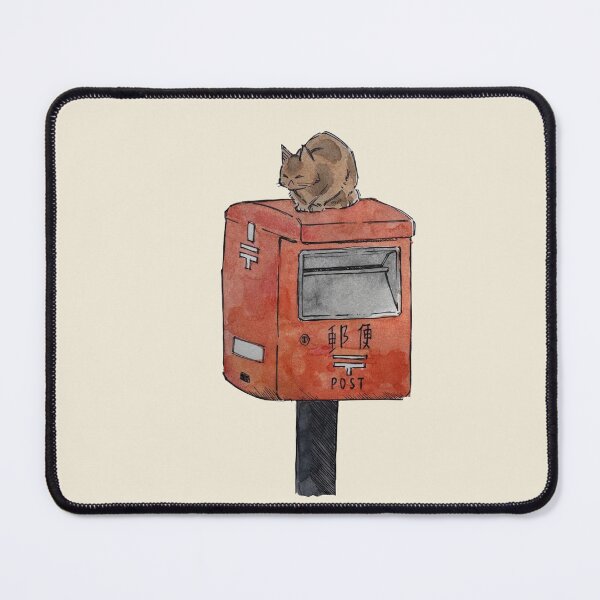 Item preview, Sleeping Cat on Japanese Post Box designed and sold by Gretchel-art.