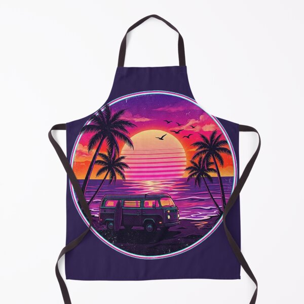 Item preview, Retro 80s Beach Van Synthwave Sunset Palm Trees Vaporwave designed and sold by Arobinoz.