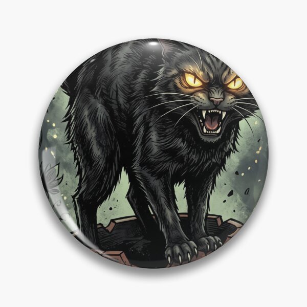 Item preview, Gothic Angry Black Cat Broken Flower Pot Night designed and sold by Pandora´s Box.