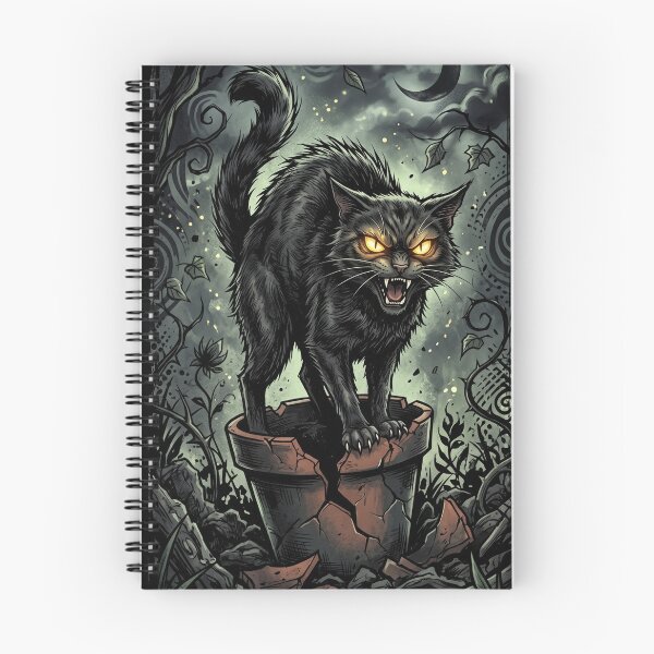 Item preview, Gothic Angry Black Cat Broken Flower Pot Night designed and sold by Pandora´s Box.