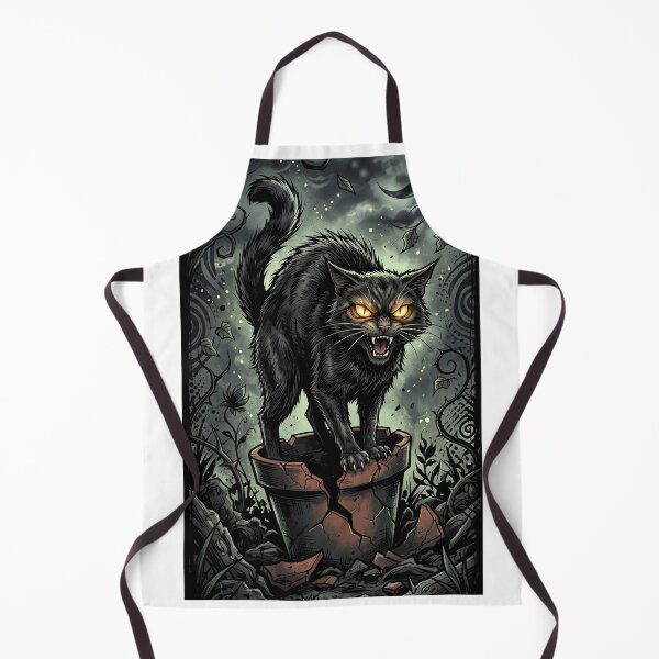 Item preview, Gothic Angry Black Cat Broken Flower Pot Night designed and sold by Pandora´s Box.