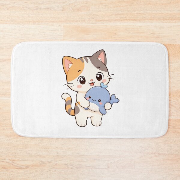 Item preview, Cute Cat Hugging Whale Plush Kawaii Cartoon Ocean Toy Design designed and sold by Seculinator.