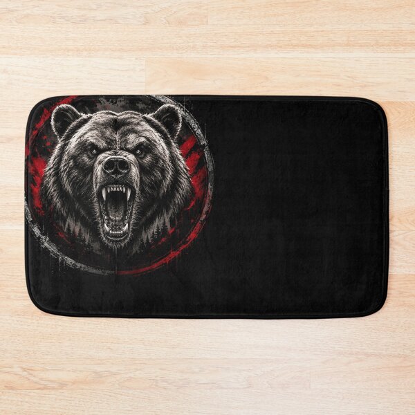 Item preview, Roaring Grizzly Bear, Angry Wild Bear, Black and White designed and sold by PatternFly.