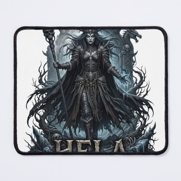 Item preview, hela, norse mitology, helheim, daughter loki, dark fantasy designed and sold by Hephaestus's Forge.