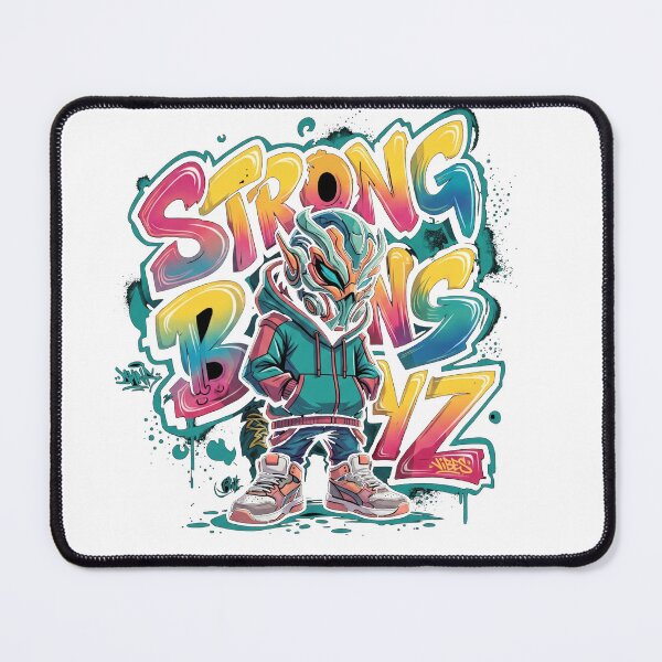 Item preview, Strong Boyz Graffiti Streetwear T-Shirt | Futuristic Urban Typography Graphic Design Main Tag (1) designed and sold by MAStrends.